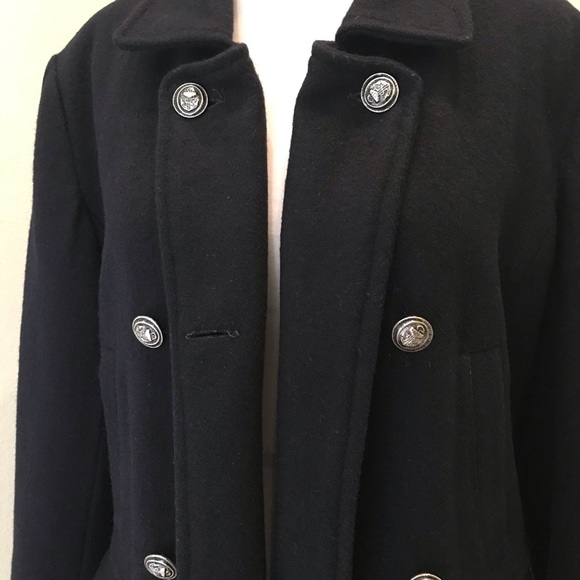Vintage 70s RIDE  navy wool blend pea coat - Picture 2 of 5